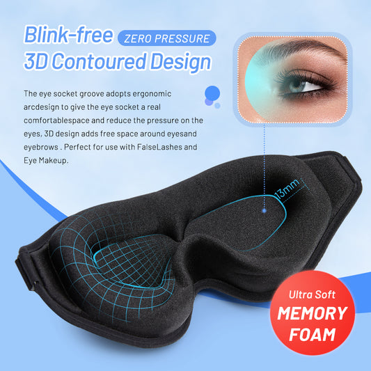 3D Hafızalı Sünger Uyku Maskesi - Konforlu Tasarım